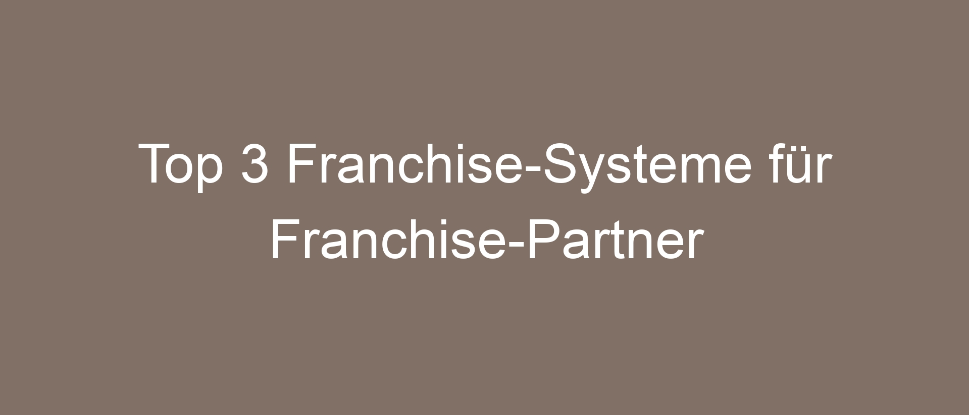 Top 3 Franchise-Systeme für Franchise-Partner